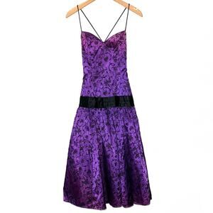 Vintage Gunne Sax Jessica McClintock Purple Velvet Fit & Flare Prom Dress Size 5